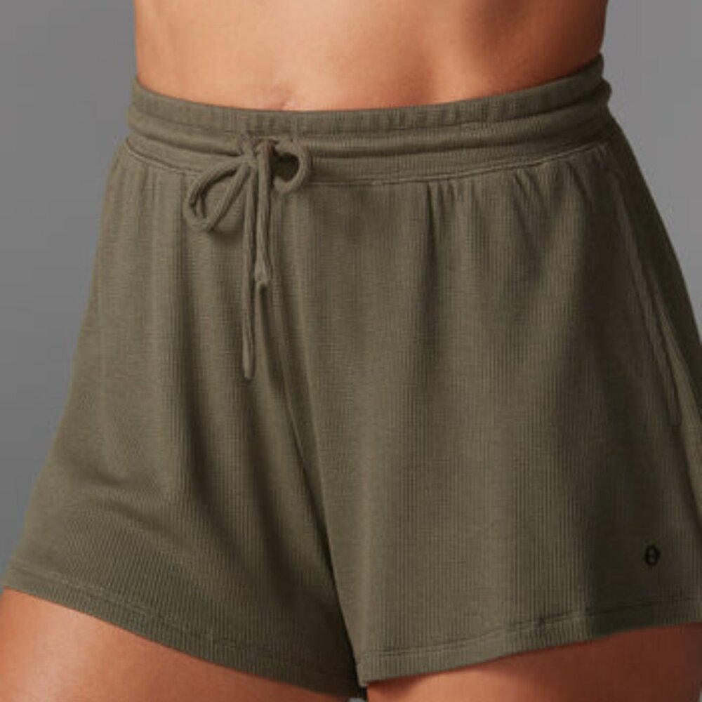 Tavi Olive Lounge Waffle Short